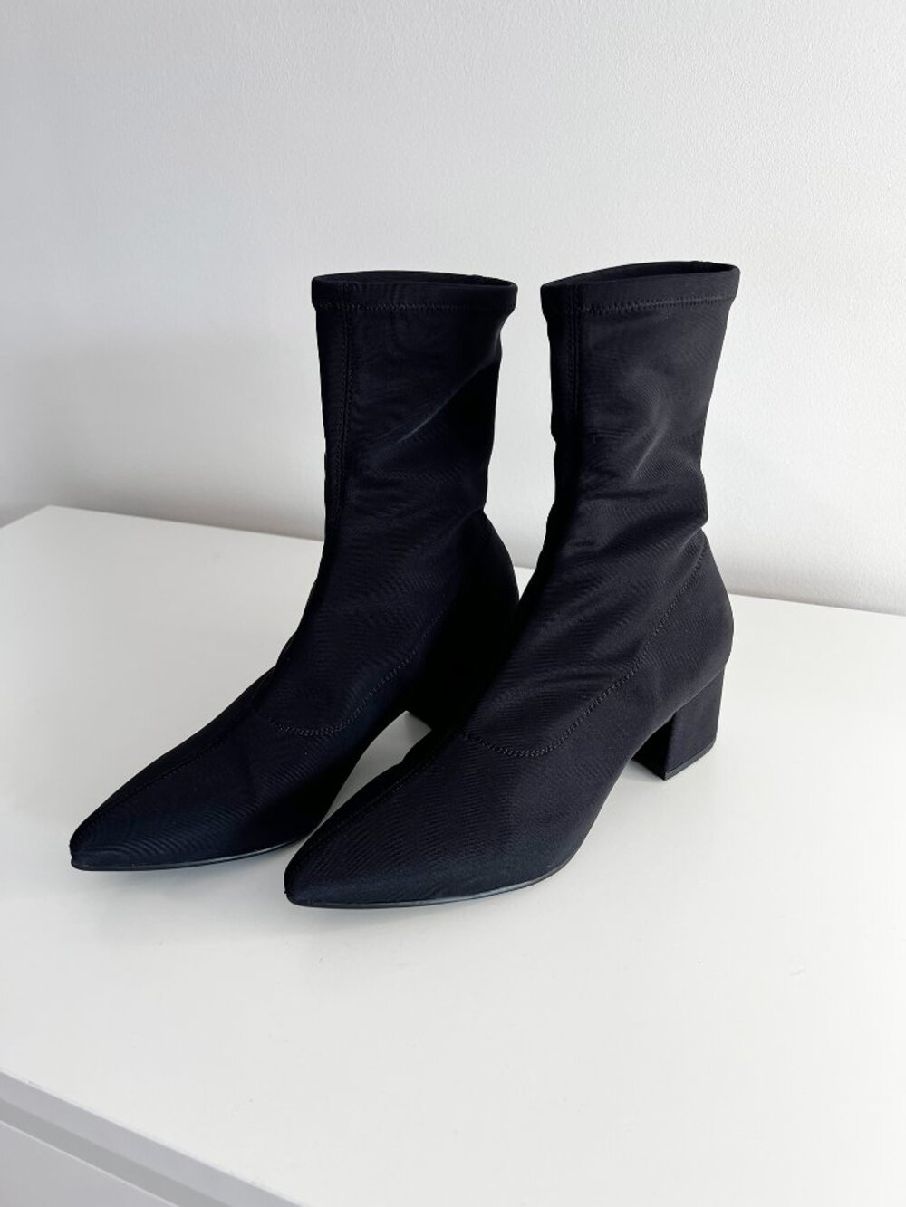 Vagabond Mya Black Pointed Toe Stretch Sock Boots EU 38